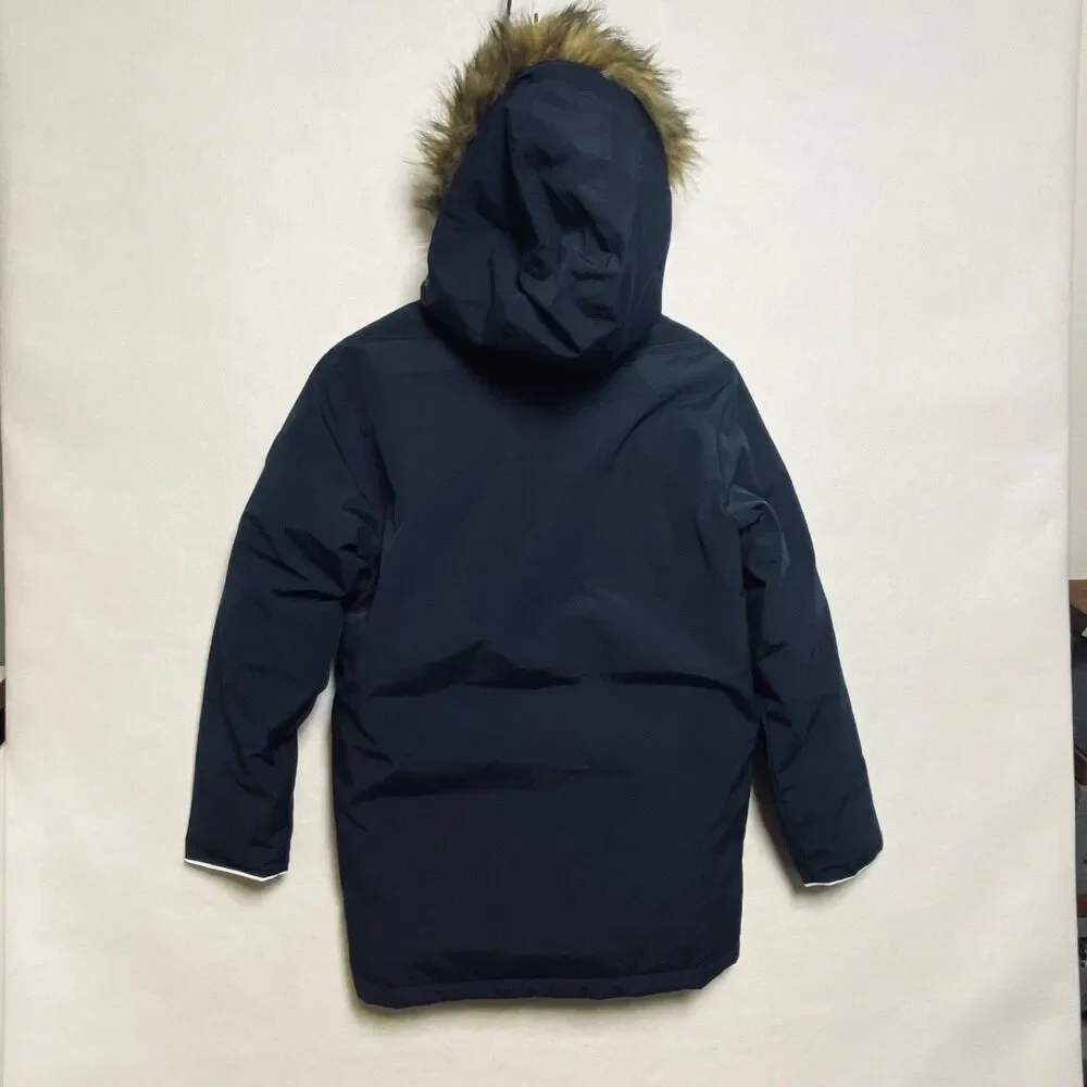 Gap Kids Down Fill Parka Faux Fur Youth XXL Navy Blue NWT